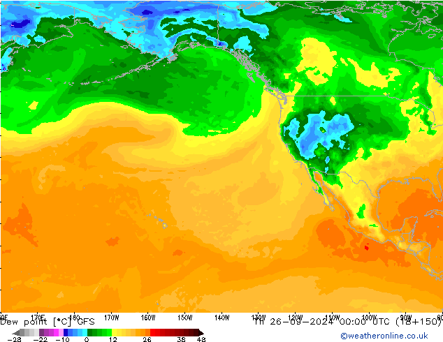 Taupunkt GFS Do 26.09.2024 00 UTC