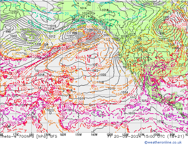 Theta-e 700hPa GFS vie 20.09.2024 15 UTC