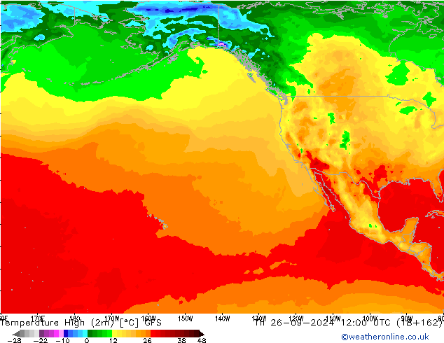 Höchstwerte (2m) GFS Do 26.09.2024 12 UTC