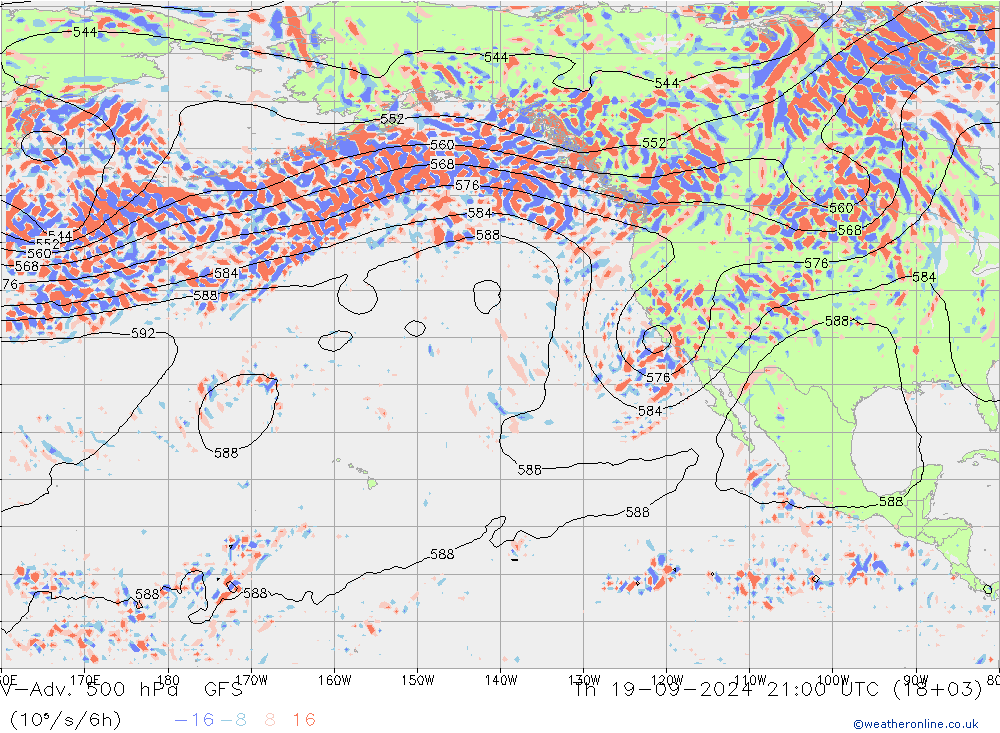 V-Adv. 500 hPa GFS  19.09.2024 21 UTC