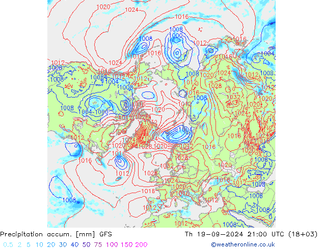 Precipitation accum. GFS Th 19.09.2024 21 UTC