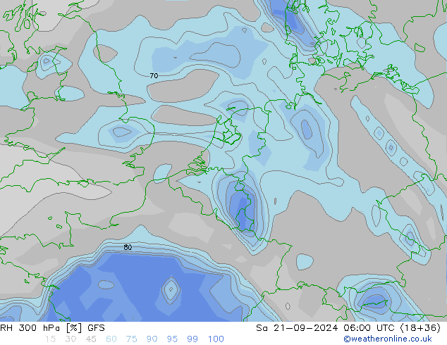 RV 300 hPa GFS za 21.09.2024 06 UTC