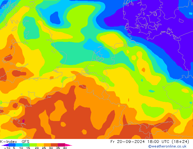 K-Index GFS Fr 20.09.2024 18 UTC