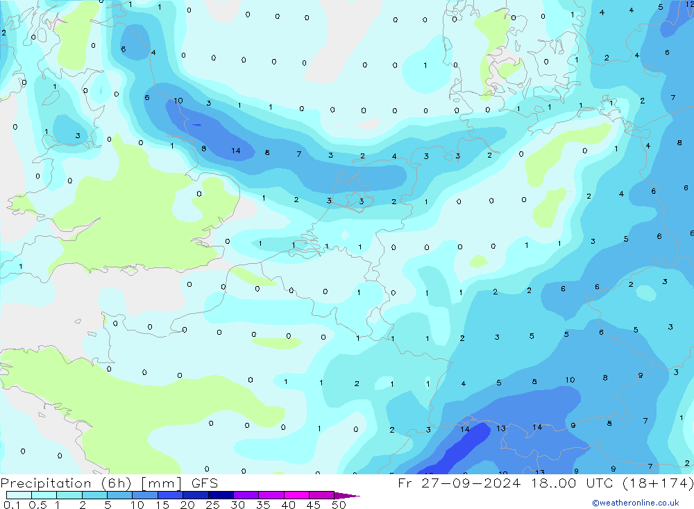 Z500/Rain (+SLP)/Z850 GFS  27.09.2024 00 UTC