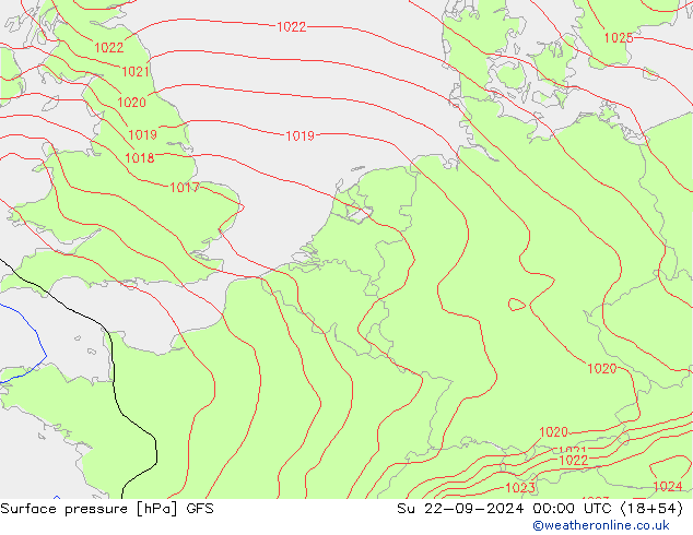 Bodendruck GFS So 22.09.2024 00 UTC