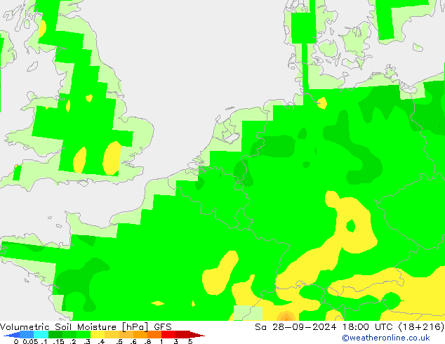 Volumetric Soil Moisture GFS so. 28.09.2024 18 UTC