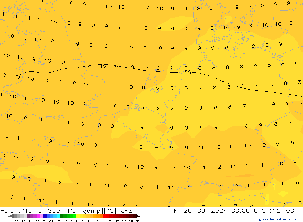 Z500/Yağmur (+YB)/Z850 GFS Cu 20.09.2024 00 UTC