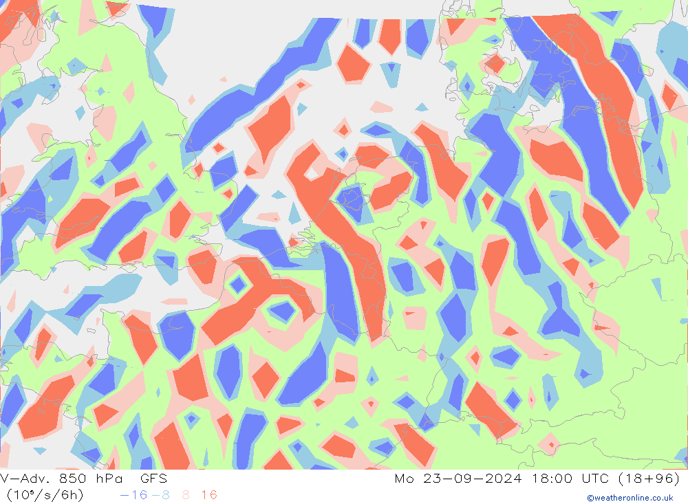 V-Adv. 850 hPa GFS Mo 23.09.2024 18 UTC