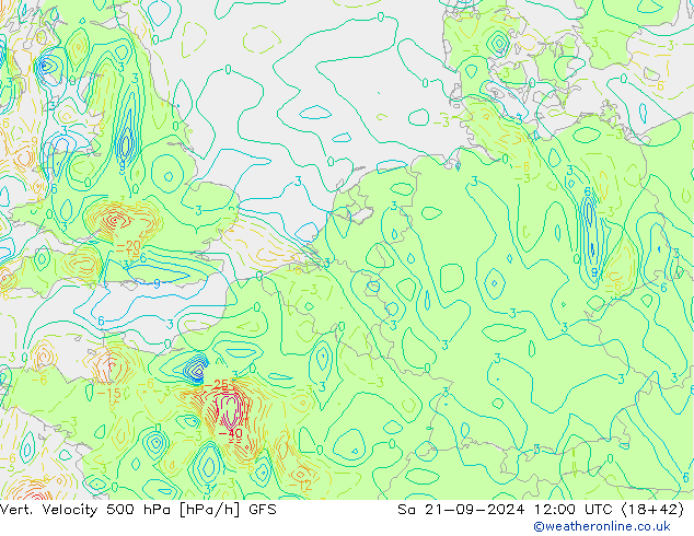 Vert. snelheid 500 hPa GFS za 21.09.2024 12 UTC