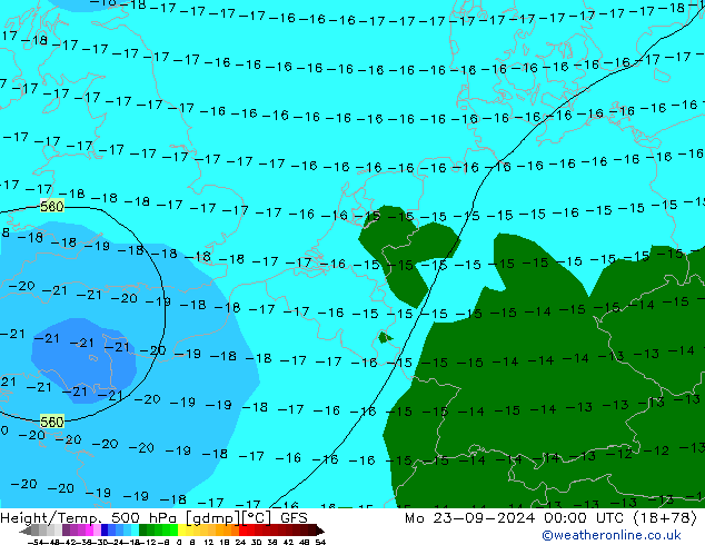 Height/Temp. 500 hPa GFS  23.09.2024 00 UTC