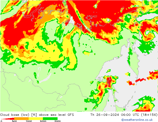 Wolkenbasis (Laag) GFS do 26.09.2024 06 UTC