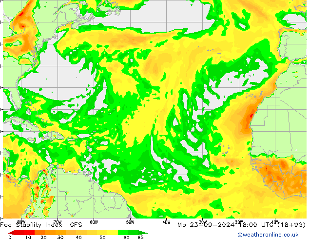 Fog Stability Index GFS Mo 23.09.2024 18 UTC