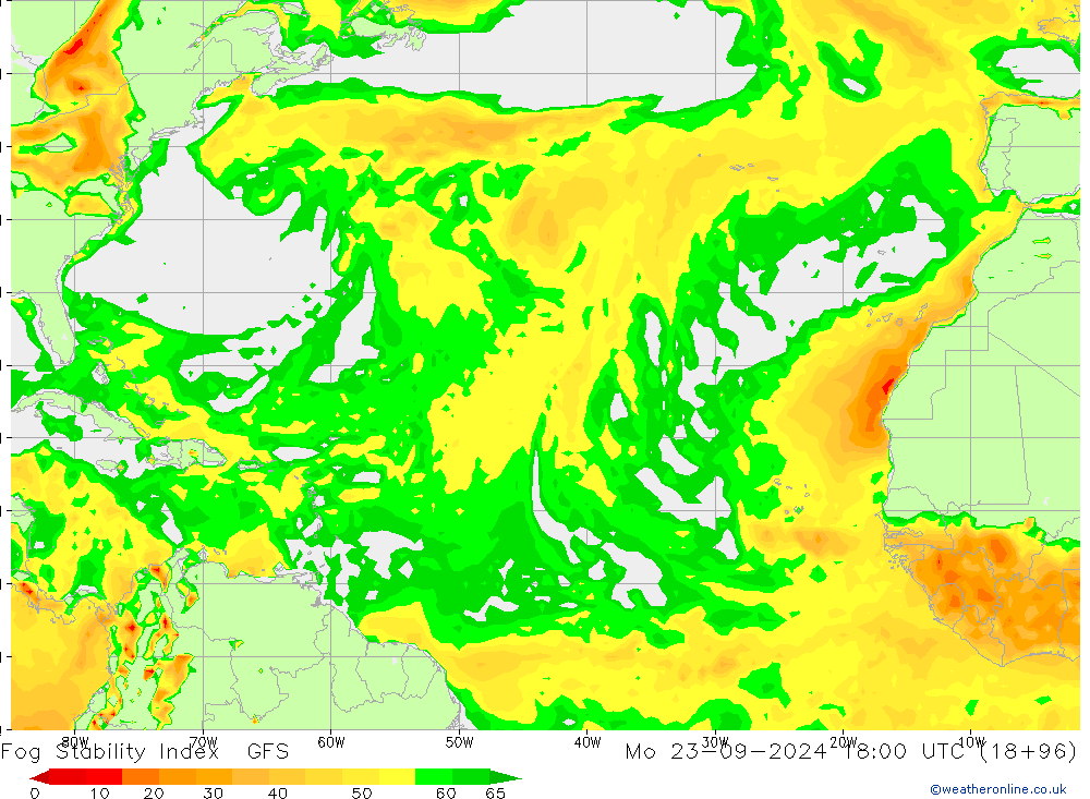 Fog Stability Index GFS ma 23.09.2024 18 UTC