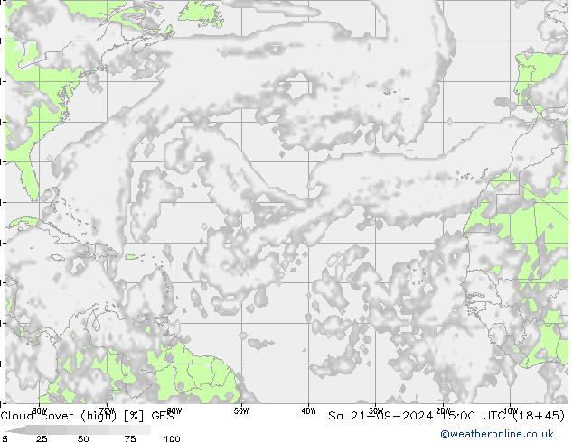 Nuages (élevé) GFS sam 21.09.2024 15 UTC