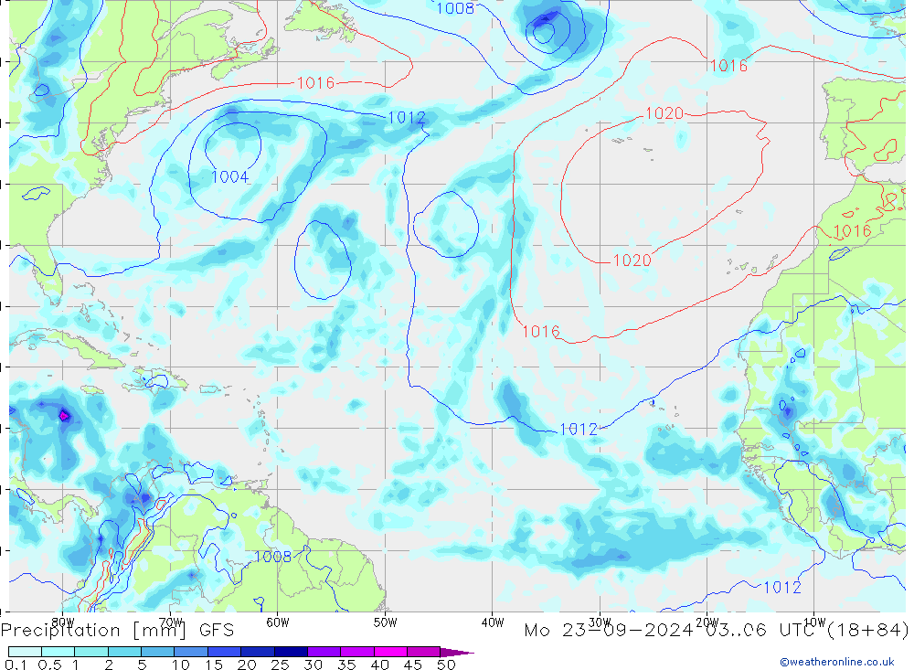 Precipitation GFS Mo 23.09.2024 06 UTC