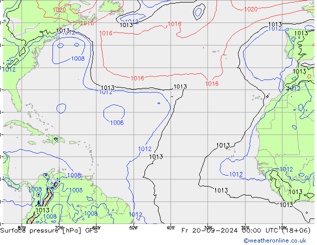 Surface pressure GFS Fr 20.09.2024 00 UTC