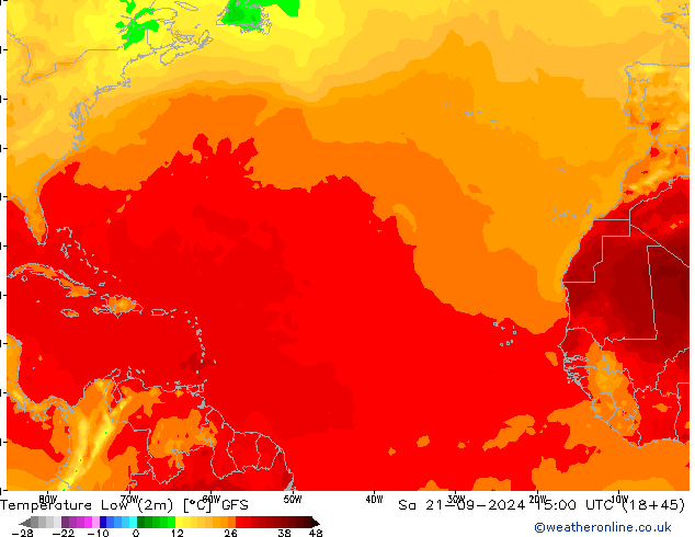 Temp. minima (2m) GFS sab 21.09.2024 15 UTC