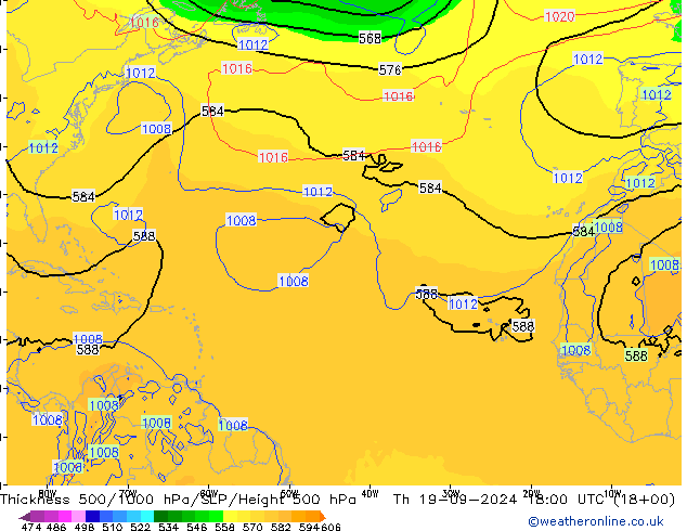 Thck 500-1000гПа GFS чт 19.09.2024 18 UTC