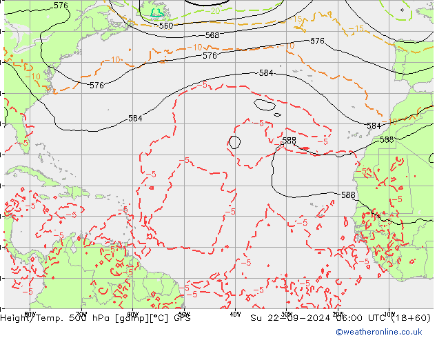 Height/Temp. 500 hPa GFS Dom 22.09.2024 06 UTC