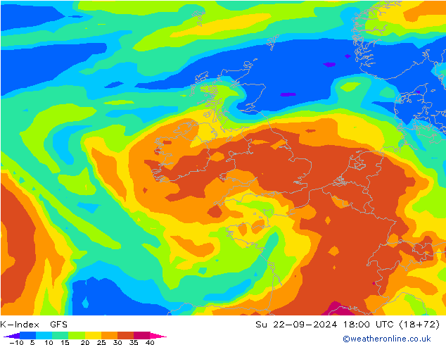 K-Index GFS Su 22.09.2024 18 UTC