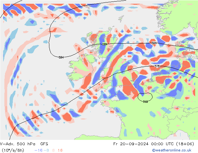 V-Adv. 500 hPa GFS Fr 20.09.2024 00 UTC