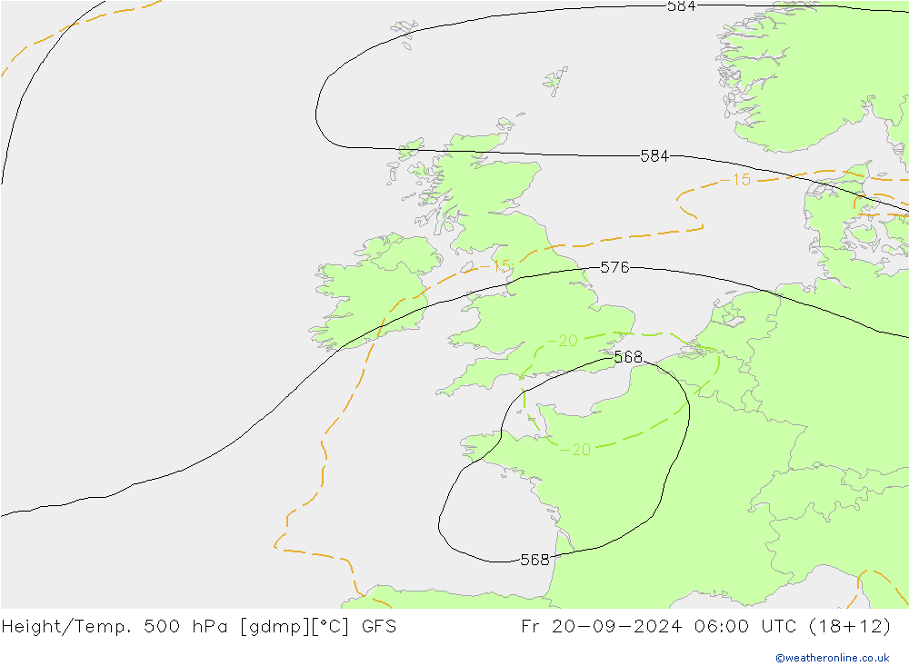 Z500/Rain (+SLP)/Z850 GFS vie 20.09.2024 06 UTC