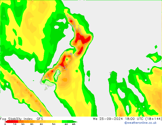 Fog Stability Index GFS We 25.09.2024 18 UTC