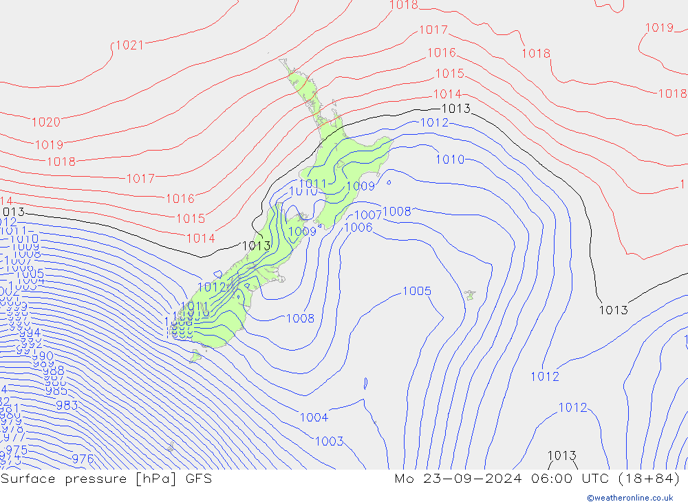 Yer basıncı GFS Pzt 23.09.2024 06 UTC