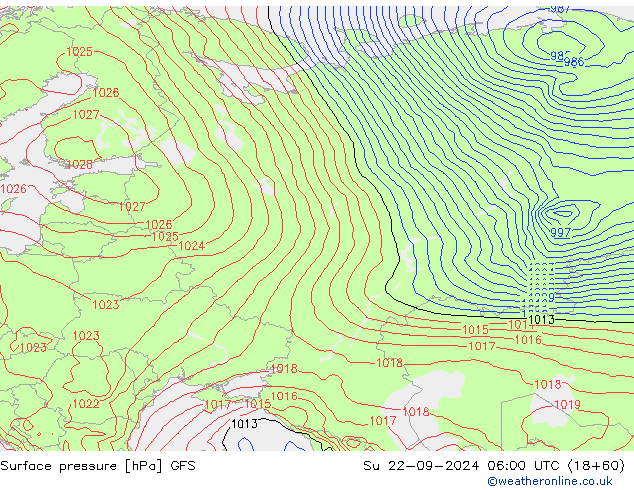 GFS: Paz 22.09.2024 06 UTC