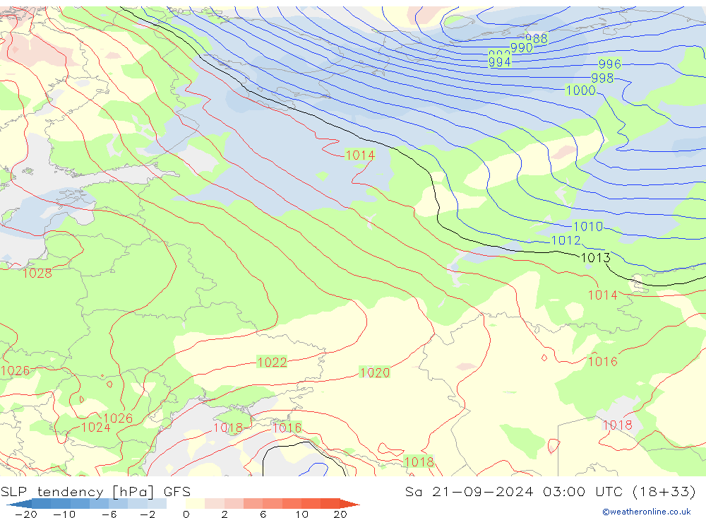 tendencja GFS so. 21.09.2024 03 UTC