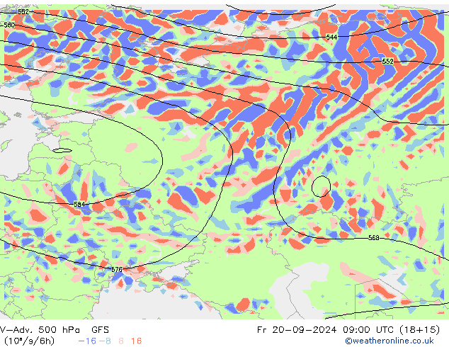 V-Adv. 500 hPa GFS Sex 20.09.2024 09 UTC