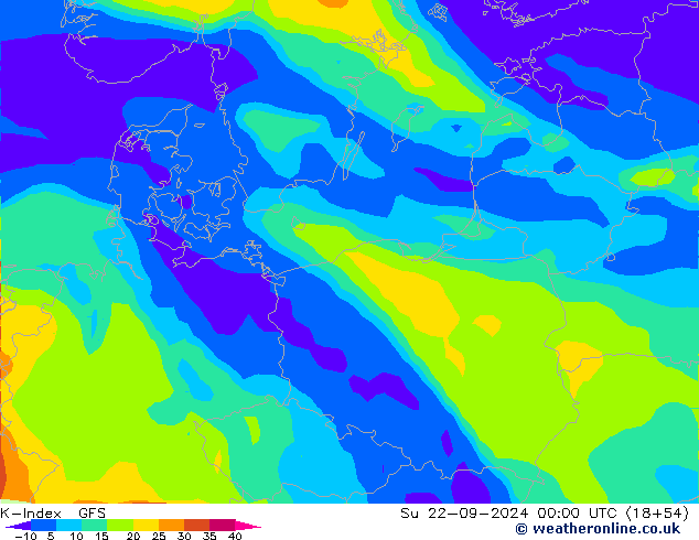 K-Index GFS Ne 22.09.2024 00 UTC