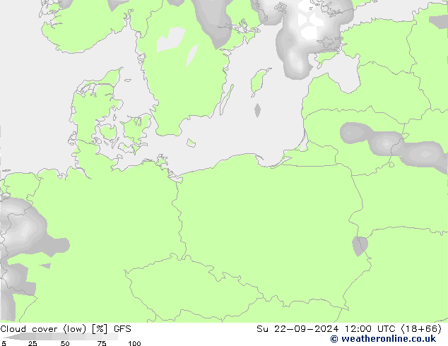 облака (низкий) GFS Вс 22.09.2024 12 UTC