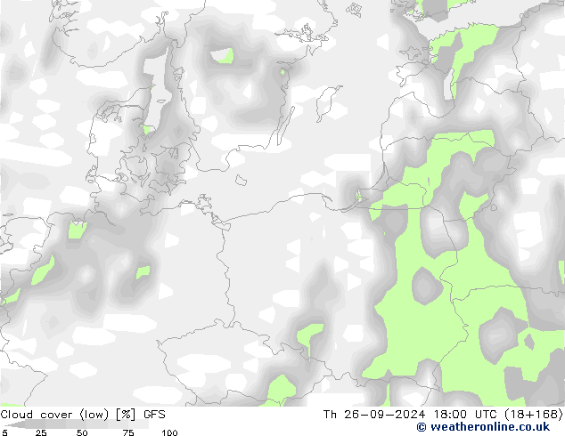 Bewolking (Laag) GFS september 2024