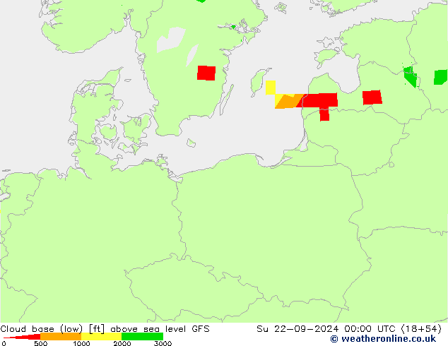 Cloud base (low) GFS Ne 22.09.2024 00 UTC