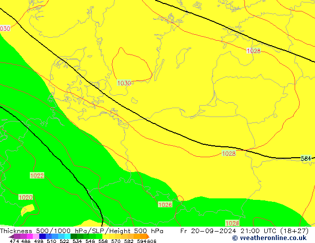 Thck 500-1000hPa GFS pt. 20.09.2024 21 UTC