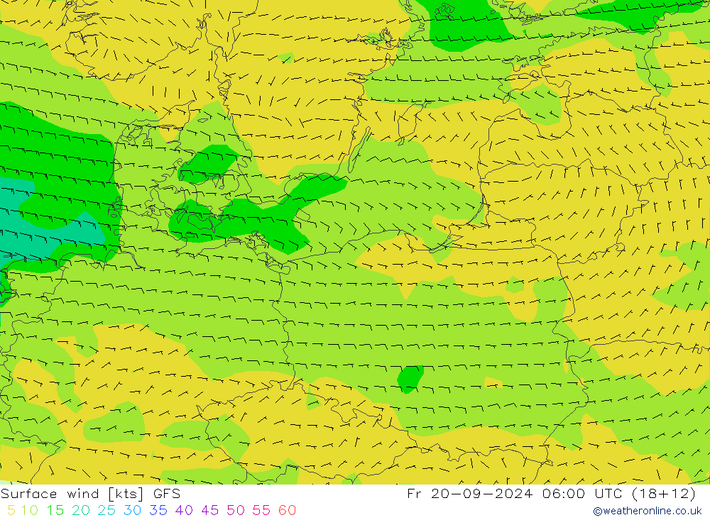 Bodenwind GFS Fr 20.09.2024 06 UTC