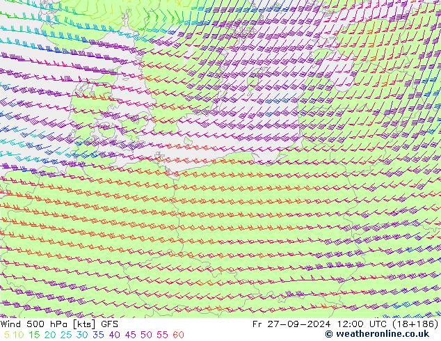 Wind 500 hPa GFS Fr 27.09.2024 12 UTC