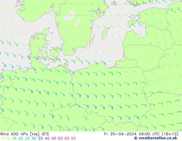 Vento 900 hPa GFS Sex 20.09.2024 06 UTC