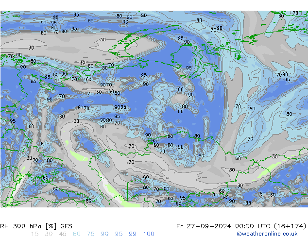 RH 300 hPa GFS pt. 27.09.2024 00 UTC