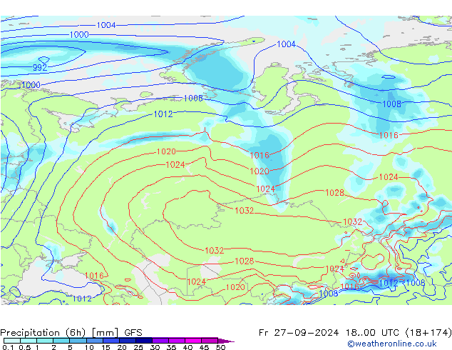 Z500/Rain (+SLP)/Z850 GFS Fr 27.09.2024 00 UTC