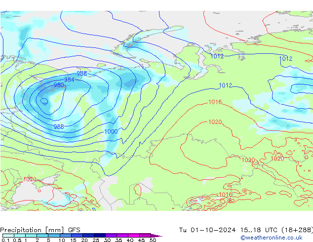 GFS: Út 01.10.2024 18 UTC