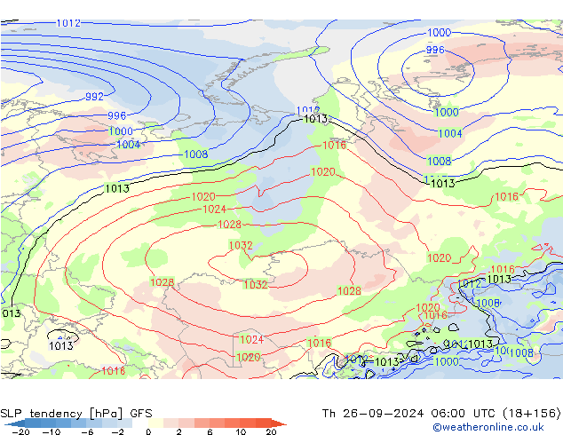 SLP tendency GFS Th 26.09.2024 06 UTC