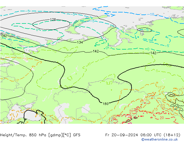 Z500/Rain (+SLP)/Z850 GFS ven 20.09.2024 06 UTC