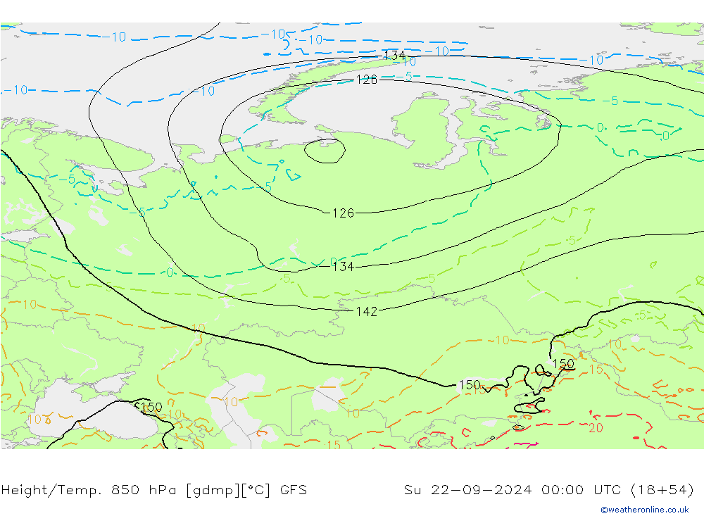 Z500/Rain (+SLP)/Z850 GFS Ne 22.09.2024 00 UTC