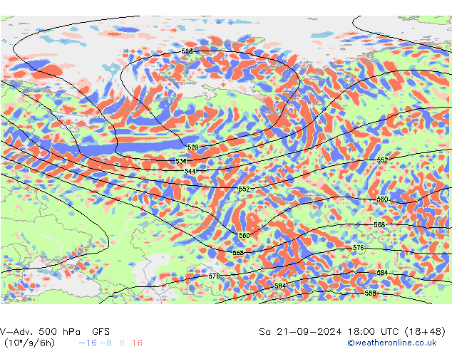 V-Adv. 500 hPa GFS Cts 21.09.2024 18 UTC