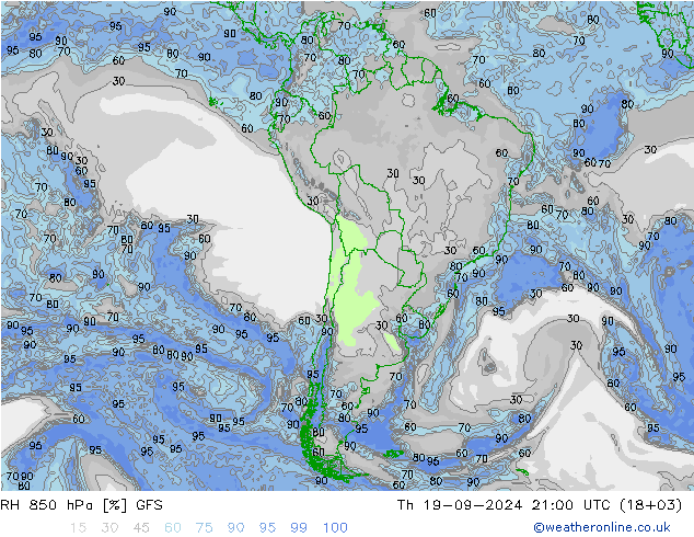 RH 850 hPa GFS  19.09.2024 21 UTC