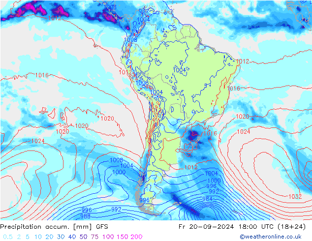 Precipitation accum. GFS Sex 20.09.2024 18 UTC