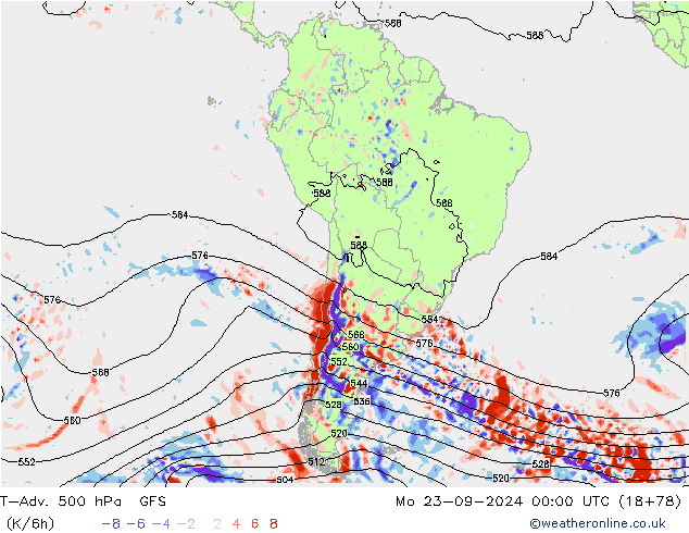 T-Adv. 500 hPa GFS Mo 23.09.2024 00 UTC