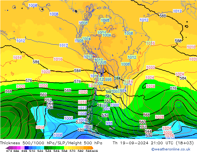 Dikte 500-1000hPa GFS do 19.09.2024 21 UTC